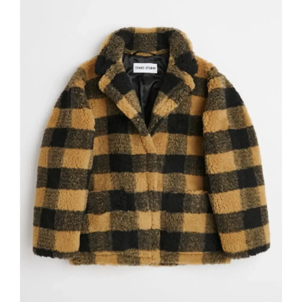 Stand Studio Marina Mini Plaid Jacket Black Nougat Kids 6YR